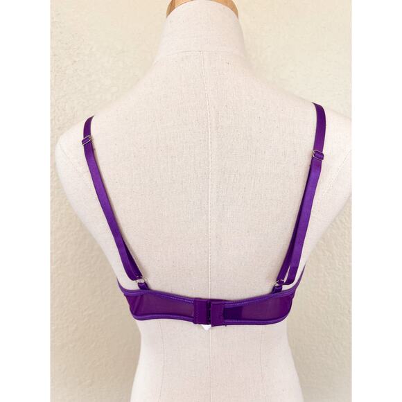 Purple Unlined Underwire Bra Large - Picture 3 of 4